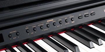 Classic Cantabile DP-50 SM E-Piano (Digitalpiano mit Hammermechanik, 88 Tasten, 2 Anschlüsse für Kopfhörer, USB, LED, 3 Pedale, Piano für Anfänger) schwarz matt - 4